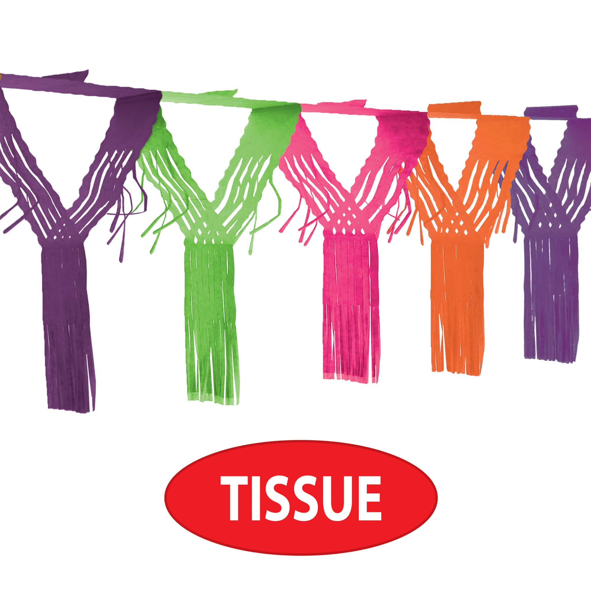Beistle 20" x 12ft. Bright Drop Fringe Garlands, 2ct.